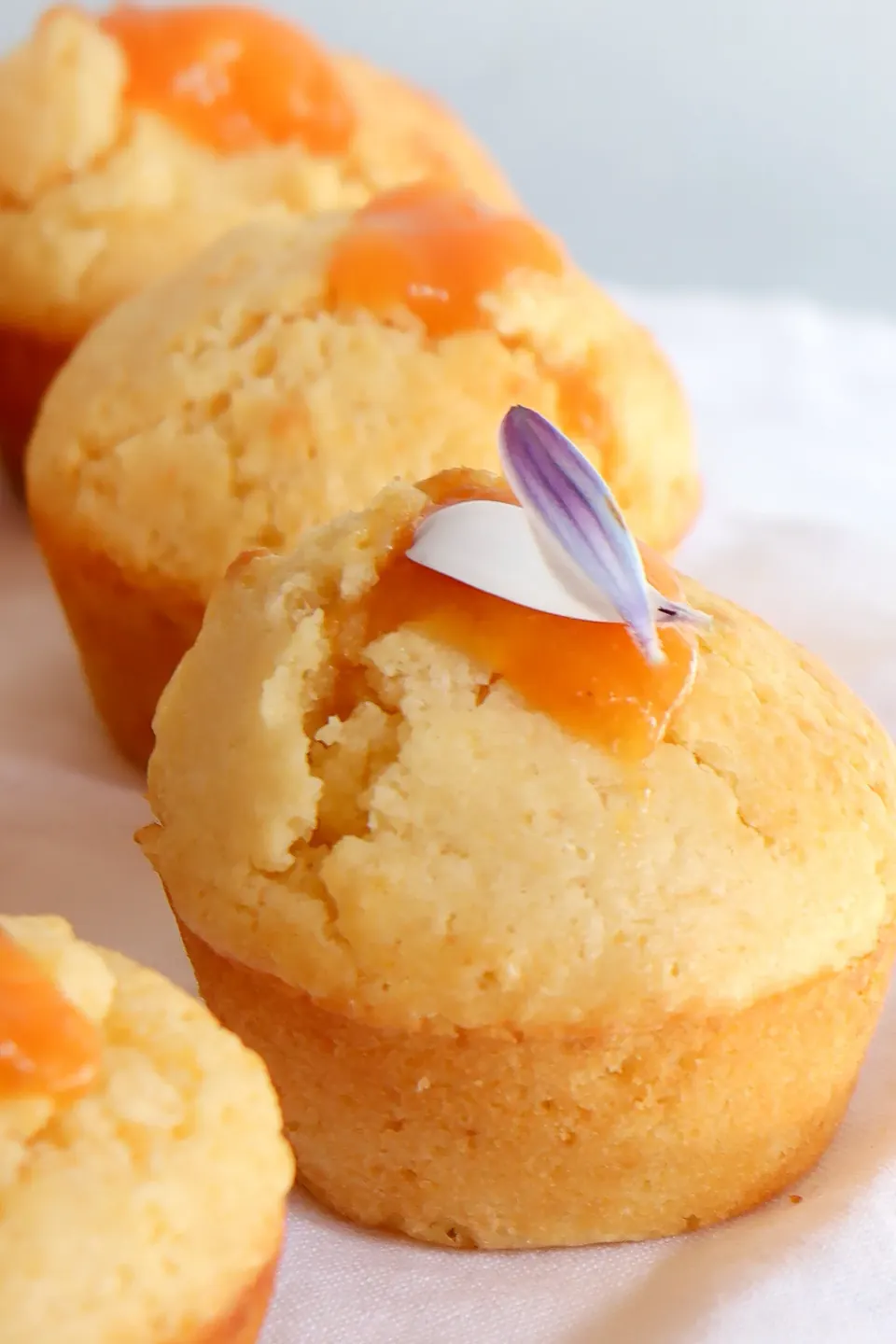 peach muffin process shot