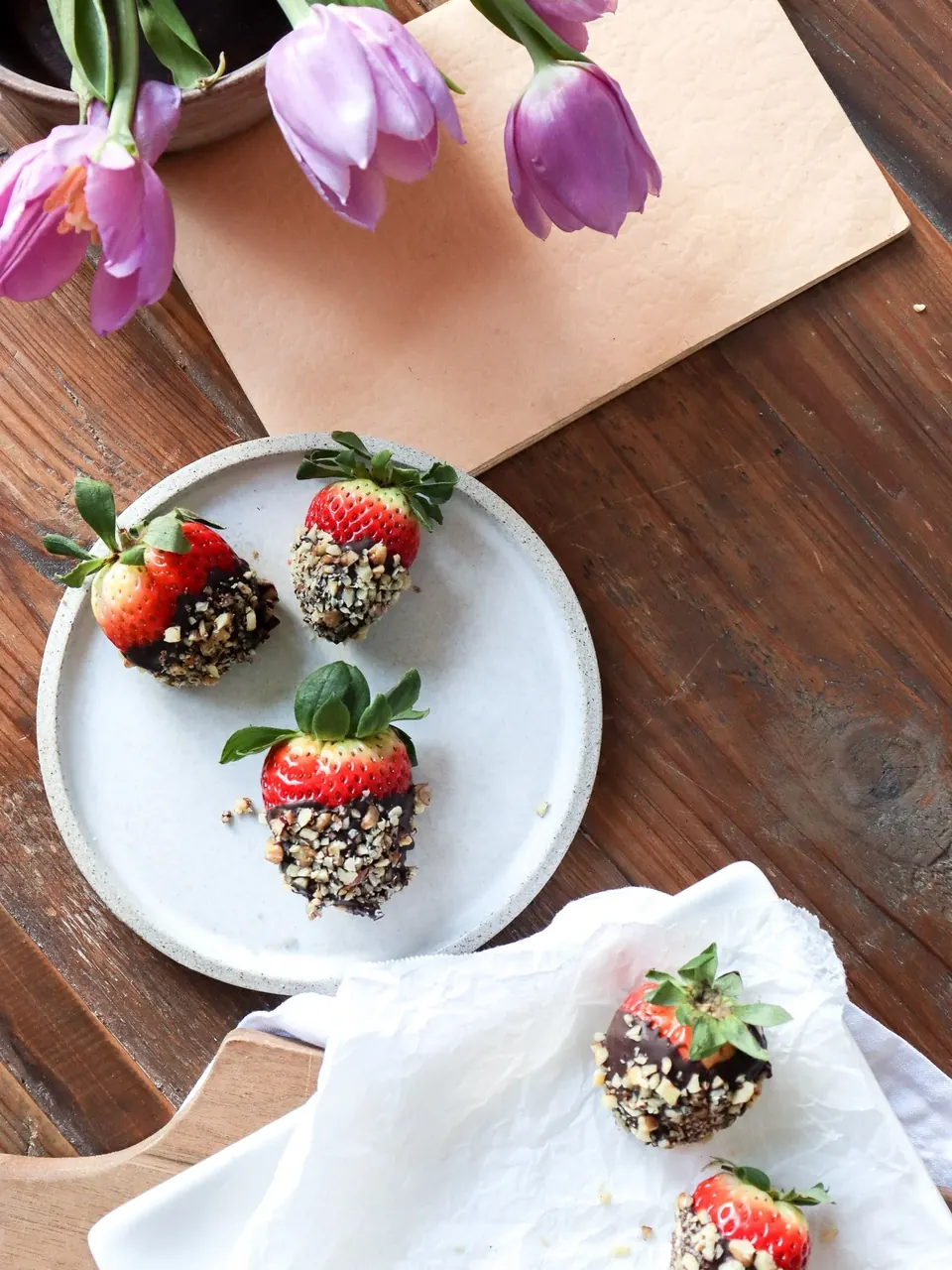 dark chocolate covered strawberries