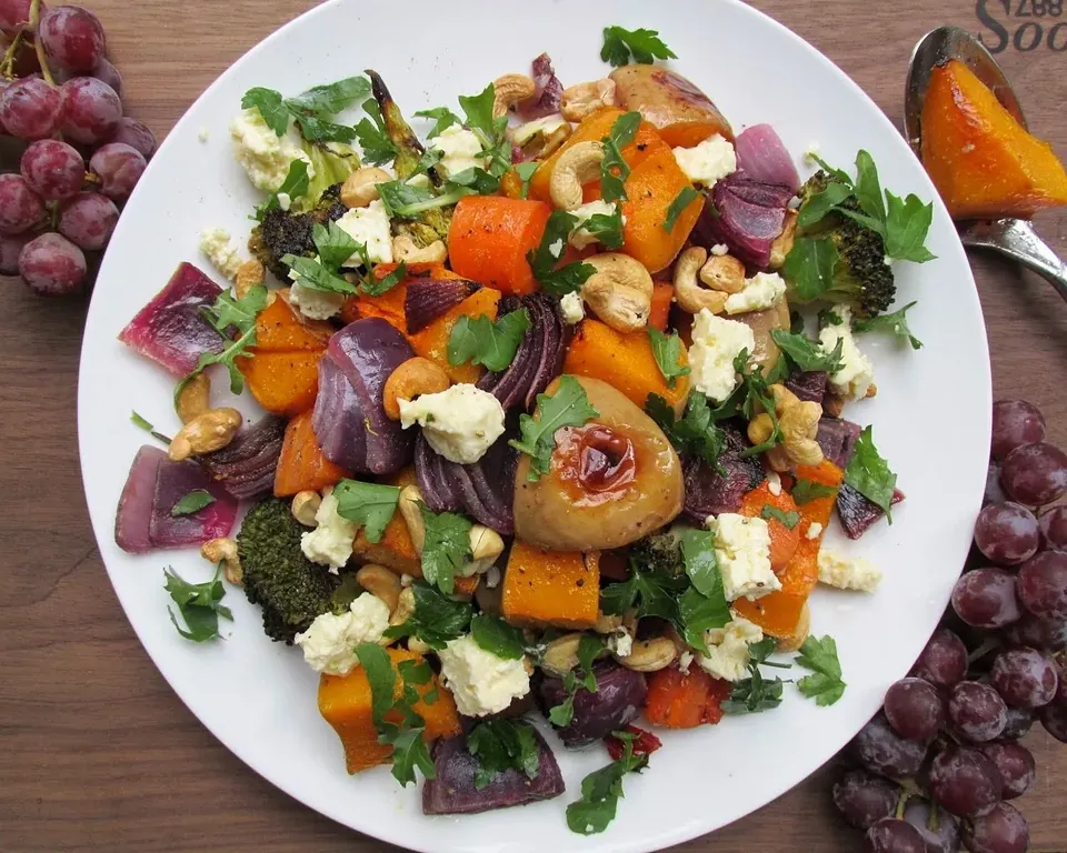 roast pumpkin & red onion salad
